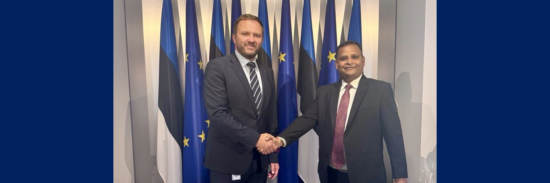 Ambassador Ashish Kumar Sinha with Foreign Minister Margus Tsahkna