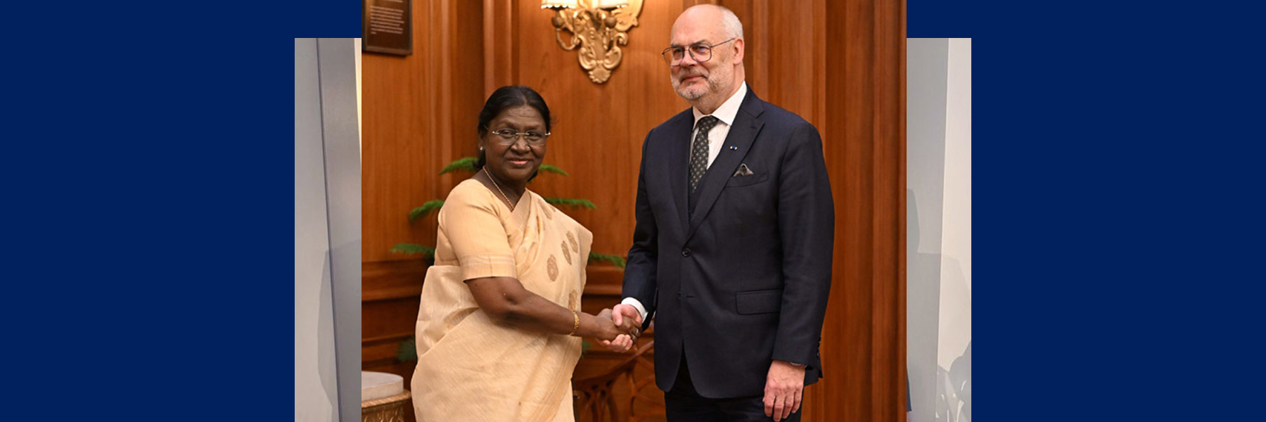 President Droupadi Murmu with President Alar Karis of Estonia