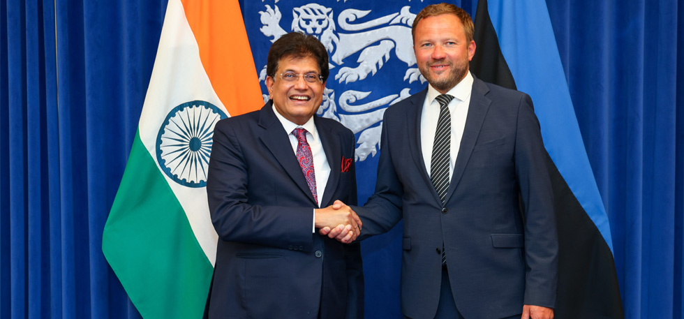 H.E. Mr. Piyush Goyal, Hon'ble Commerce and Industry Minister of India met H.E. Mr. Margus Tsahkna, Hon'ble Minister of Foreign Affairs of the Republic of Estonia, during his visit to Estonia.